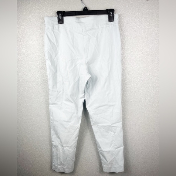 krazy larry Pants - Krazy Larry Womens 14 Blue Straight Leg Pull On Slack Pants Stretch Career